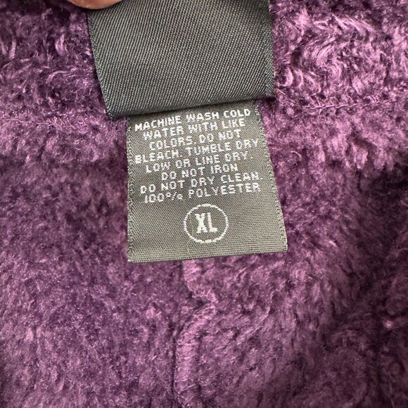 Early Winters Purple Textured Faux Fur/Fleece Full Zipper Jacket Women's Size XL - Picture 8 of 8
